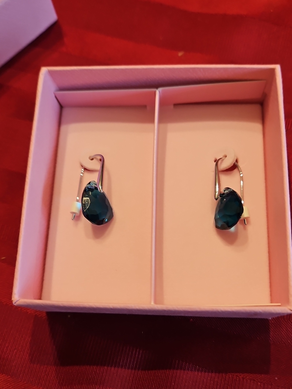 Swarovski Deep Teal Crystal Drop Earrings